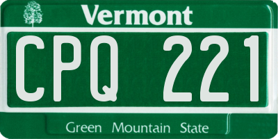 VT license plate CPQ221