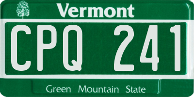 VT license plate CPQ241