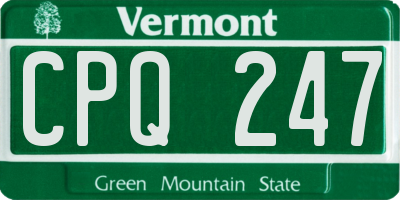 VT license plate CPQ247