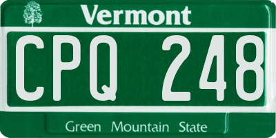 VT license plate CPQ248