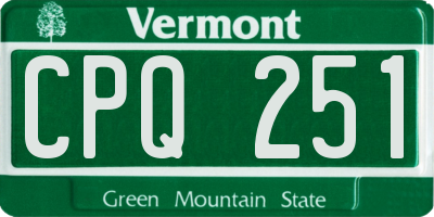 VT license plate CPQ251