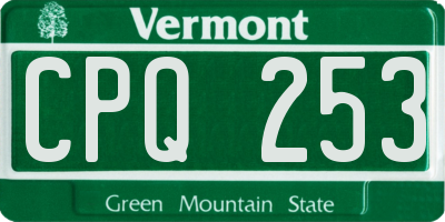 VT license plate CPQ253