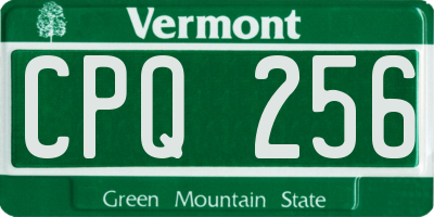 VT license plate CPQ256