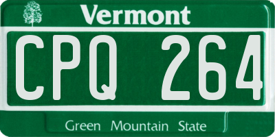 VT license plate CPQ264