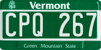 VT license plate CPQ267