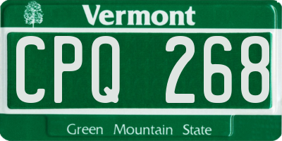 VT license plate CPQ268