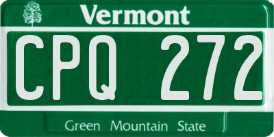 VT license plate CPQ272