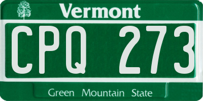 VT license plate CPQ273