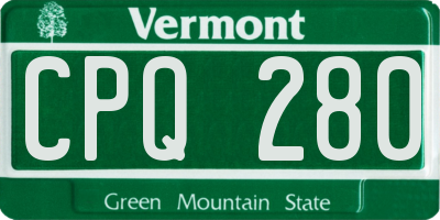 VT license plate CPQ280