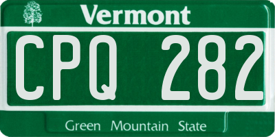 VT license plate CPQ282