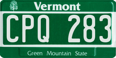 VT license plate CPQ283