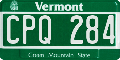 VT license plate CPQ284