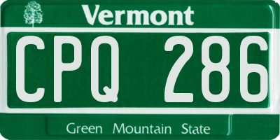 VT license plate CPQ286
