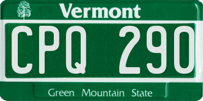 VT license plate CPQ290