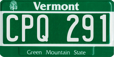 VT license plate CPQ291