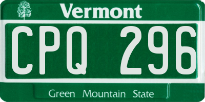 VT license plate CPQ296