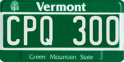 VT license plate CPQ300