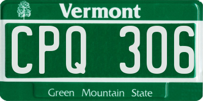VT license plate CPQ306