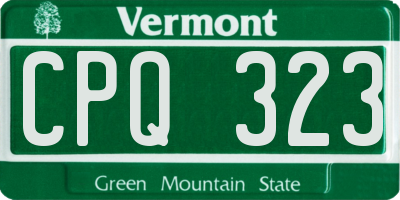 VT license plate CPQ323