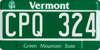 VT license plate CPQ324