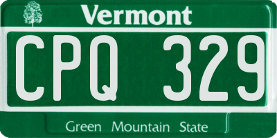 VT license plate CPQ329