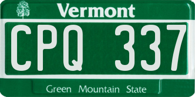 VT license plate CPQ337