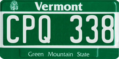 VT license plate CPQ338