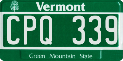 VT license plate CPQ339