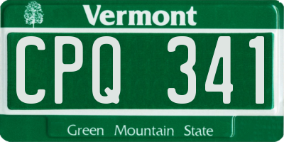 VT license plate CPQ341