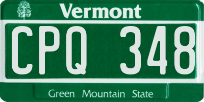 VT license plate CPQ348
