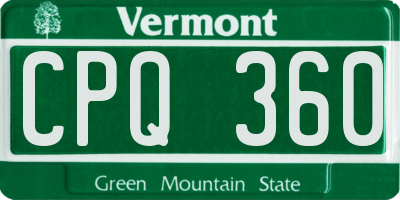 VT license plate CPQ360