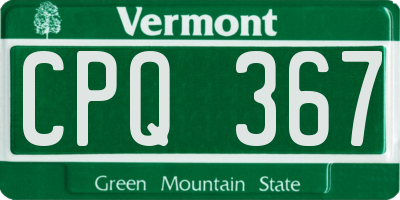 VT license plate CPQ367