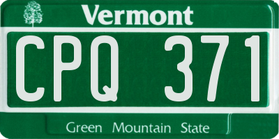 VT license plate CPQ371