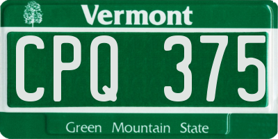 VT license plate CPQ375
