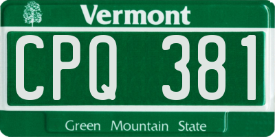 VT license plate CPQ381