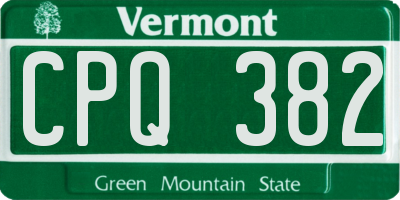 VT license plate CPQ382