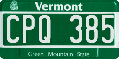 VT license plate CPQ385