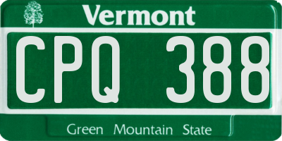 VT license plate CPQ388