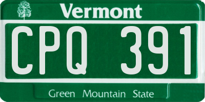 VT license plate CPQ391