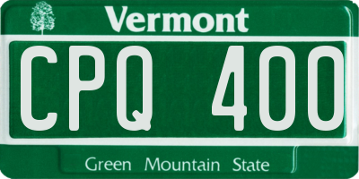 VT license plate CPQ400