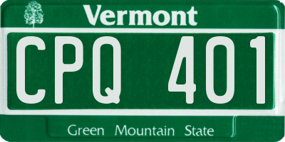 VT license plate CPQ401