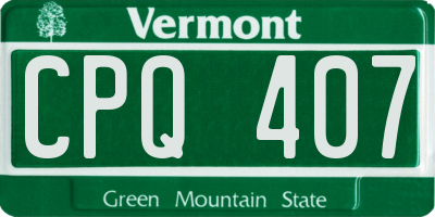 VT license plate CPQ407