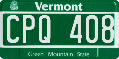 VT license plate CPQ408
