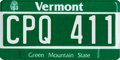 VT license plate CPQ411