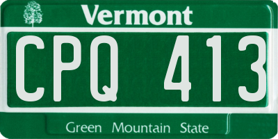VT license plate CPQ413