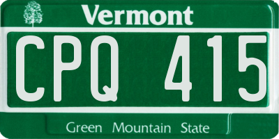 VT license plate CPQ415