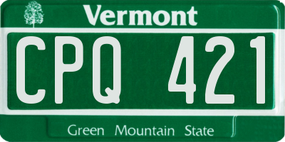 VT license plate CPQ421