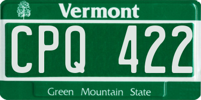 VT license plate CPQ422