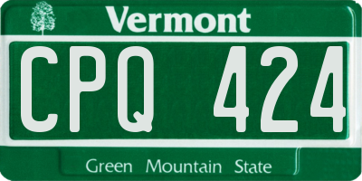 VT license plate CPQ424
