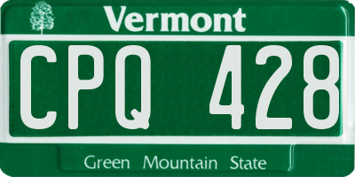 VT license plate CPQ428